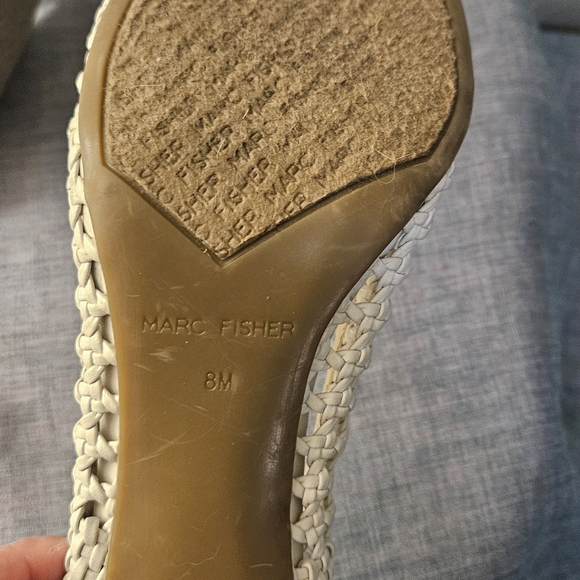 Marc Fisher Cream Woven Women's Heels - Picture 7 of 7